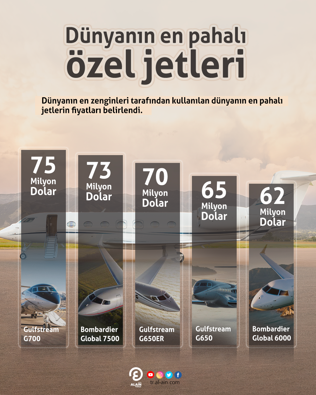 Dünyanın en pahalı özel jetleri