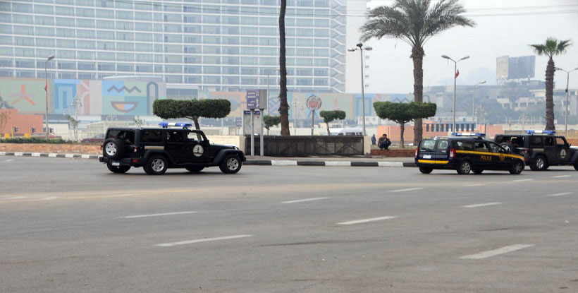 الشرطة المصرية خلال تأمين ميدان التحرير