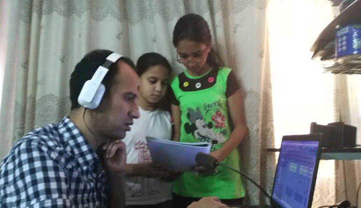 بروفة تسجيل حواديت عمو حسام