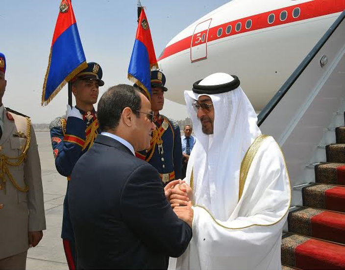 عبدالفتاح السيسي خلال استقباله الشيخ محمد بن زايد