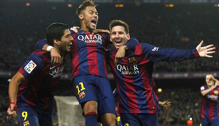 من مباراة برشلونة ومالاجا