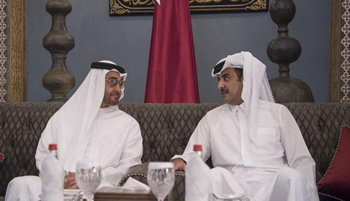 لقاء الشيخ محمد بن زايد وأمير قطر