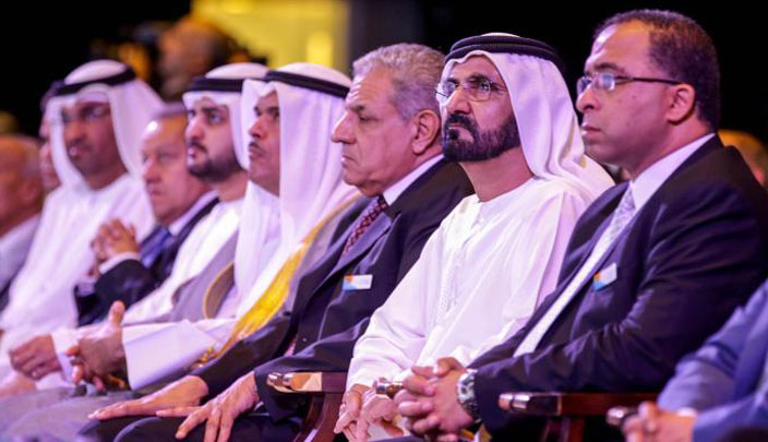 الشيخ محمد بن راشد آل مكتوم في افتتاح إحدى دورات منتدى الإعلام العربي - أرشيفية