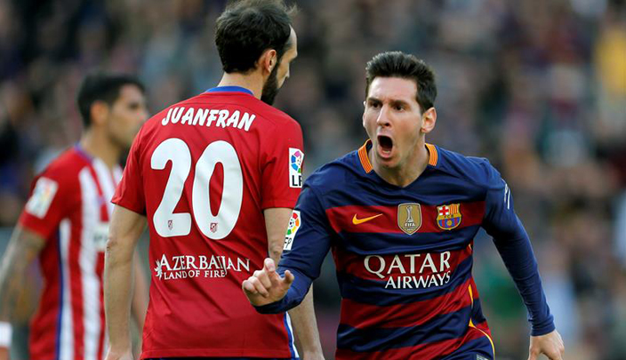 من مباراة برشلونة وأتلتيكو