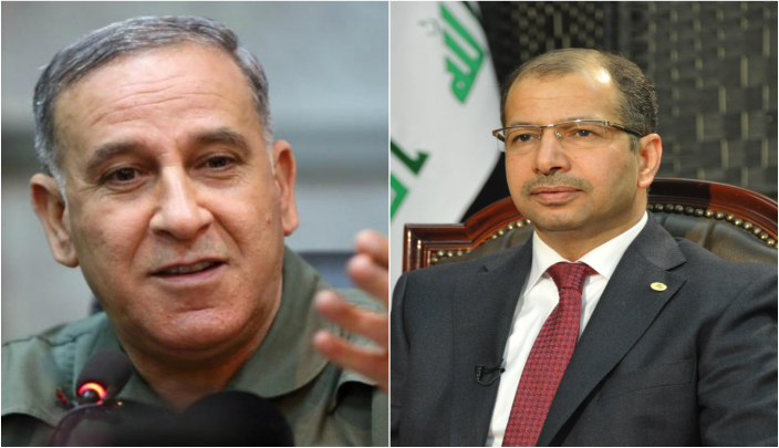 وزير الدفاع العراقي خالد العبيدي ورئيس البرلمان سليم الجبوري