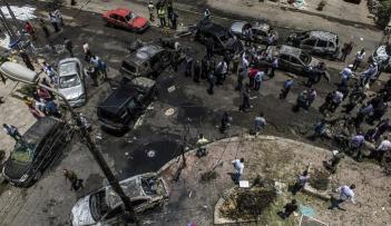 آثار حادث اغتيال النائب العام المصري