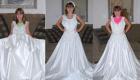 بالصور .. طفلة أمريكية تكبر في فستان زفاف أمها