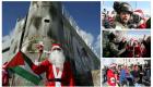 بالصور .. "بابا نويل" يشتبك مع الاحتلال الإسرائيلي في مهد المسيح
