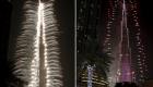 دبي تبهر العالم .. ألعاب نارية ضخمة وبرج خليفة يخطف الأضواء