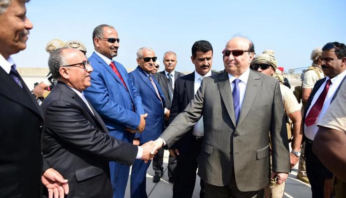 الرئيس اليمني عقب وصوله عدن