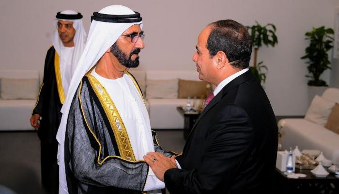 الشيخ محمد بن راشد يستقبل الرئيس السيسي
