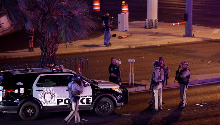 الشرطة تطوق مكان الحادث في لاس فيجاس
