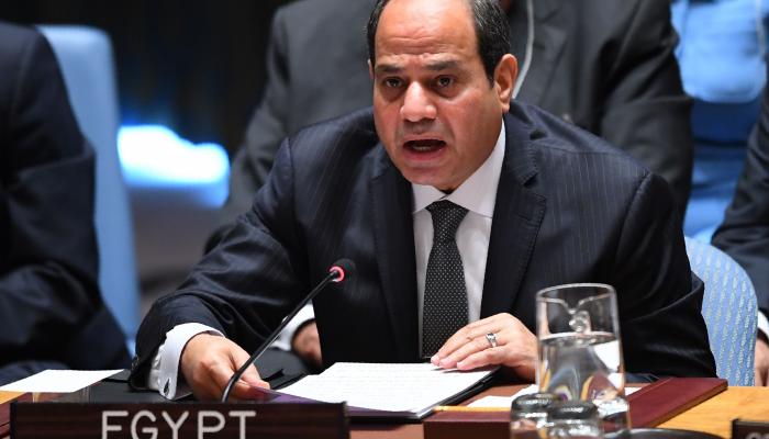 الرئيس المصري عبدالفتاح السيسي خلال كلمة سابقة بالأمم المتحدة (رويترز)