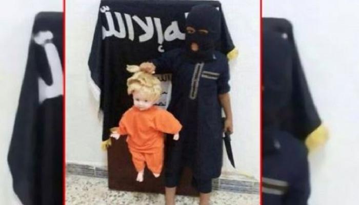 طفل يرتدي زي داعش في احتفال الهالوين