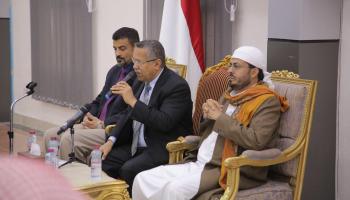  رئيس الوزراء أحمد عبيد بن دغر في كلمة أمام الدعاة ورجال الدين باليمن