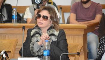 النجمة إلهام شاهين في ندوة العنف ضد المرأة