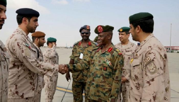 قادة القوات الإماراتية والسودانية المشاركة في التمرين