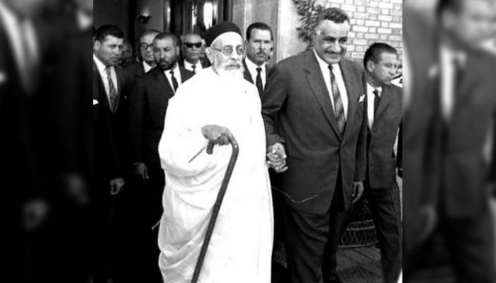 الملك إدريس السنوسي مع الرئيس جمال عبد الناصر
