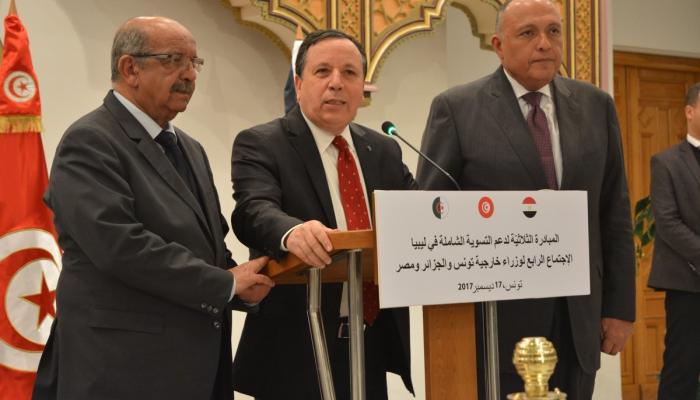 جانب من اجتماع وزراء دول جوار ليبيا فى تونس 