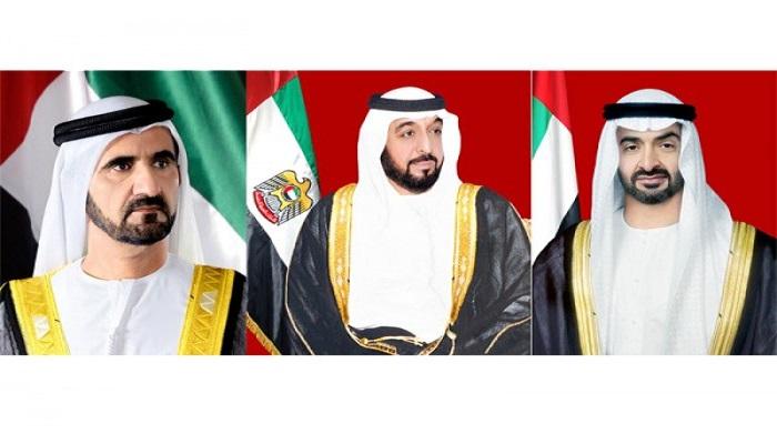 الشيخ خليفة بن زايد آل نهيان، الشيخ محمد بن راشد آل مكتوم ، الشيخ محمد بن زايد آل نهيان