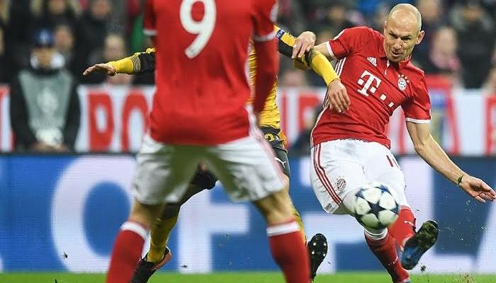 روبين يسجل الهدف الأول في شباك أرسنال