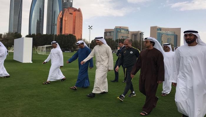 منصور بن زايد في تدريبات السيتي