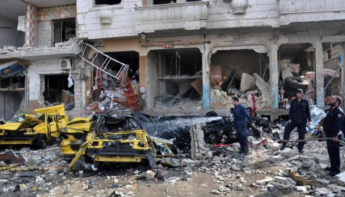 42 قتيلا في هجومين انتحاريين على مقرات امنية في حمص