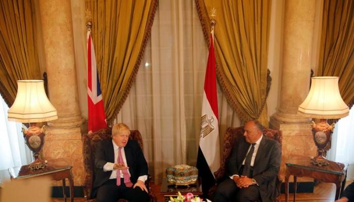 وزيرا خارجية مصر وبريطانيا في لقائهما بالقاهرة 