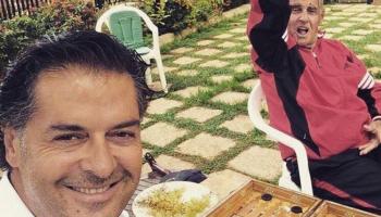 راغب علامه مع والده