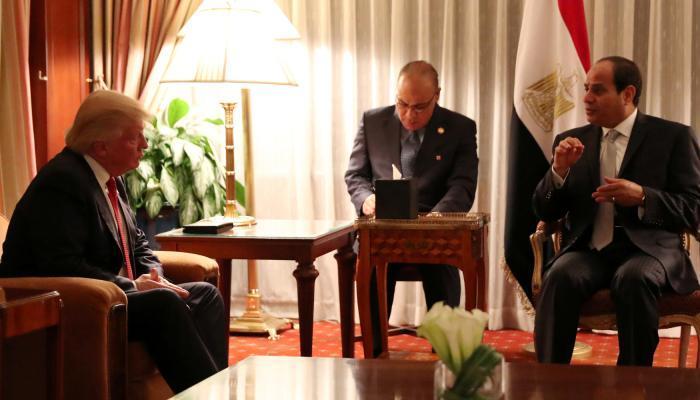السيسي في لقاء سابق قبل تولي ترامب الرئاسة