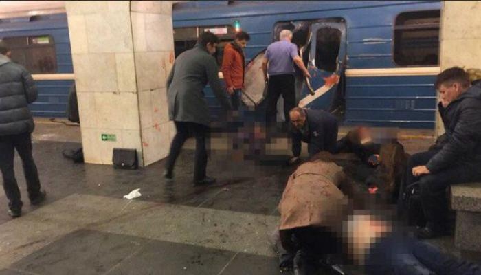 موقع انفجار محطة المترو بروسيا
