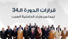 إنفوجراف.. قرارات الدورة 34 لمجلس وزراء الداخلية العرب