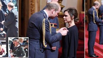 الأمير وليام يقلد فيكتوريا بيكهام وسام الإمبراطورية