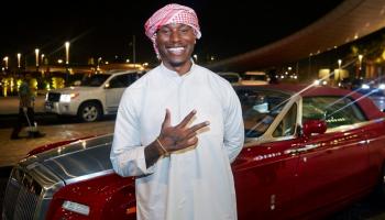 الممثل الأمريكي تايريس جيبسون في مدنية الشارقة (ميدل إيست موتورينج)