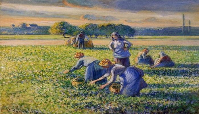 لوحة «لا كوييت دي بوا» رسمها بيسارو بالغواش عام 1887