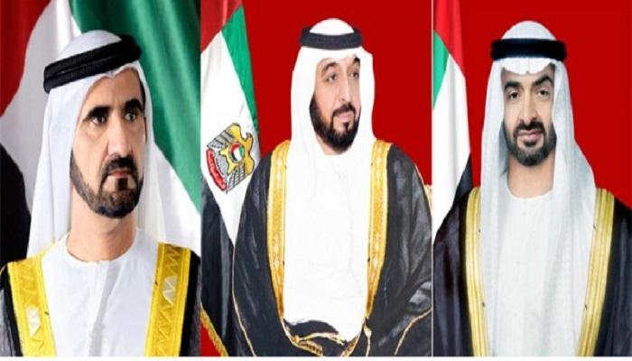 الشيخ خليفة بن زايد آل نهيان ـ الشيخ محمد بن راشد آل مكتوم ـ الشيخ محمد بن زايد آل نهيان