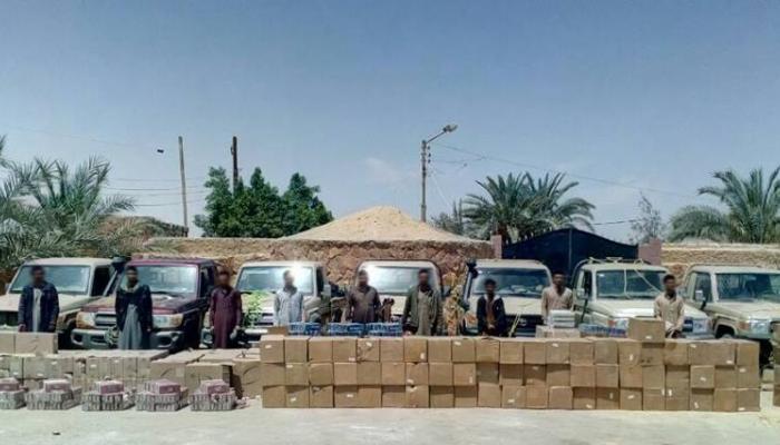 جانب من ضبطيات المخدرات على الحدود المصرية