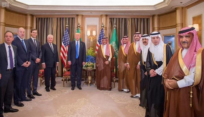 ولي العهد السعودي يلتقي ترامب والوفد المرافق له