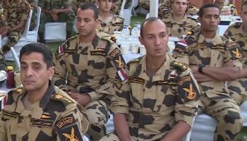 محمد رمضان بالزي العسكري في حفل الإفطار