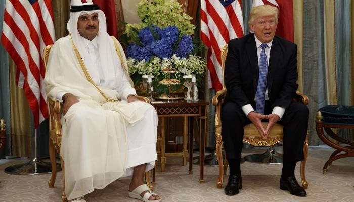 الرئيس الأمريكي دونالد ترامب وأمير قطر تميم بن حمد آل ثاني