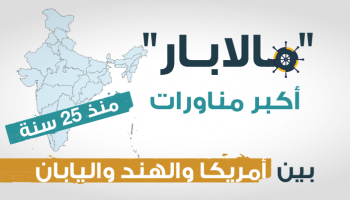أمريكا والهند واليابان تجري مناورات بحرية مشتركة - أ. ف. ب