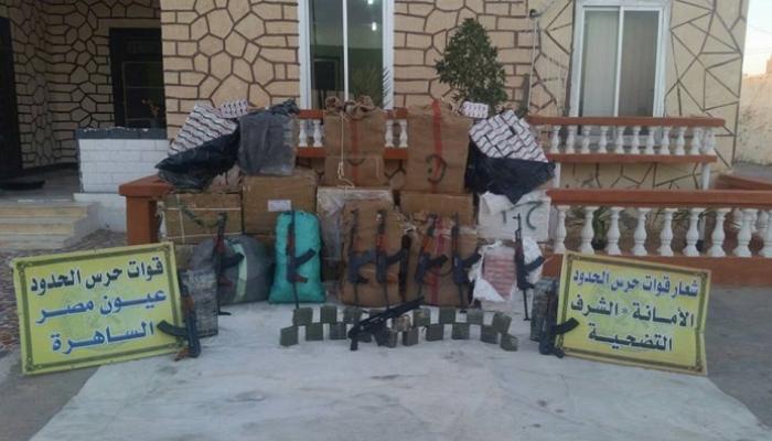 جانب من المضبوطات التي نشرها المتحدث العسكري المصري