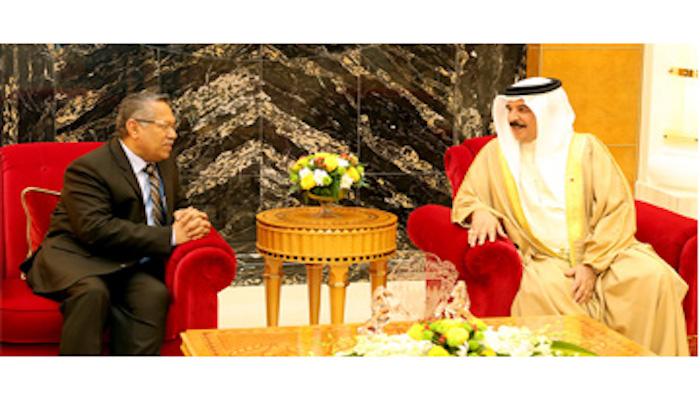 ملك البحرين يلتقي رئيس الوزراء اليمني