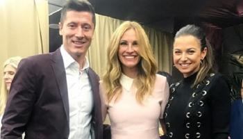 ليفاندوفسكي وزوجته مع جوليا روبيرتس