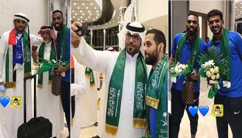 أثناء وصول طائرة بعثة الهلال السعودي