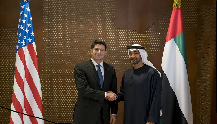 الشيخ محمد بن زايد آل نهيان يستقبل رئيس مجلس النواب الأمريكي