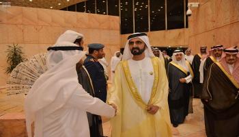 الشيخ محمد بن راشد آل مكتوم لدى وصوله الرياض