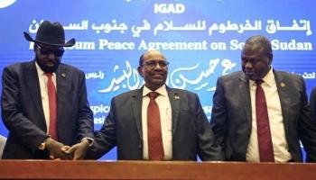 فرقاء جنوب السودان مع الرئيس عمر البشير- أرشيفية