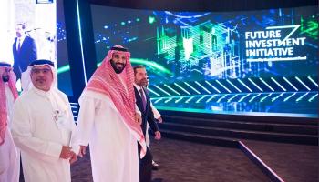ولي العهد السعودي وولي عهد البحرين ورئيس وزراء لبنان خلال فعاليات 