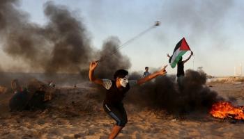 اشتباكات بين الفلسطينيين وقوات الاحتلال - أ. ف. ب